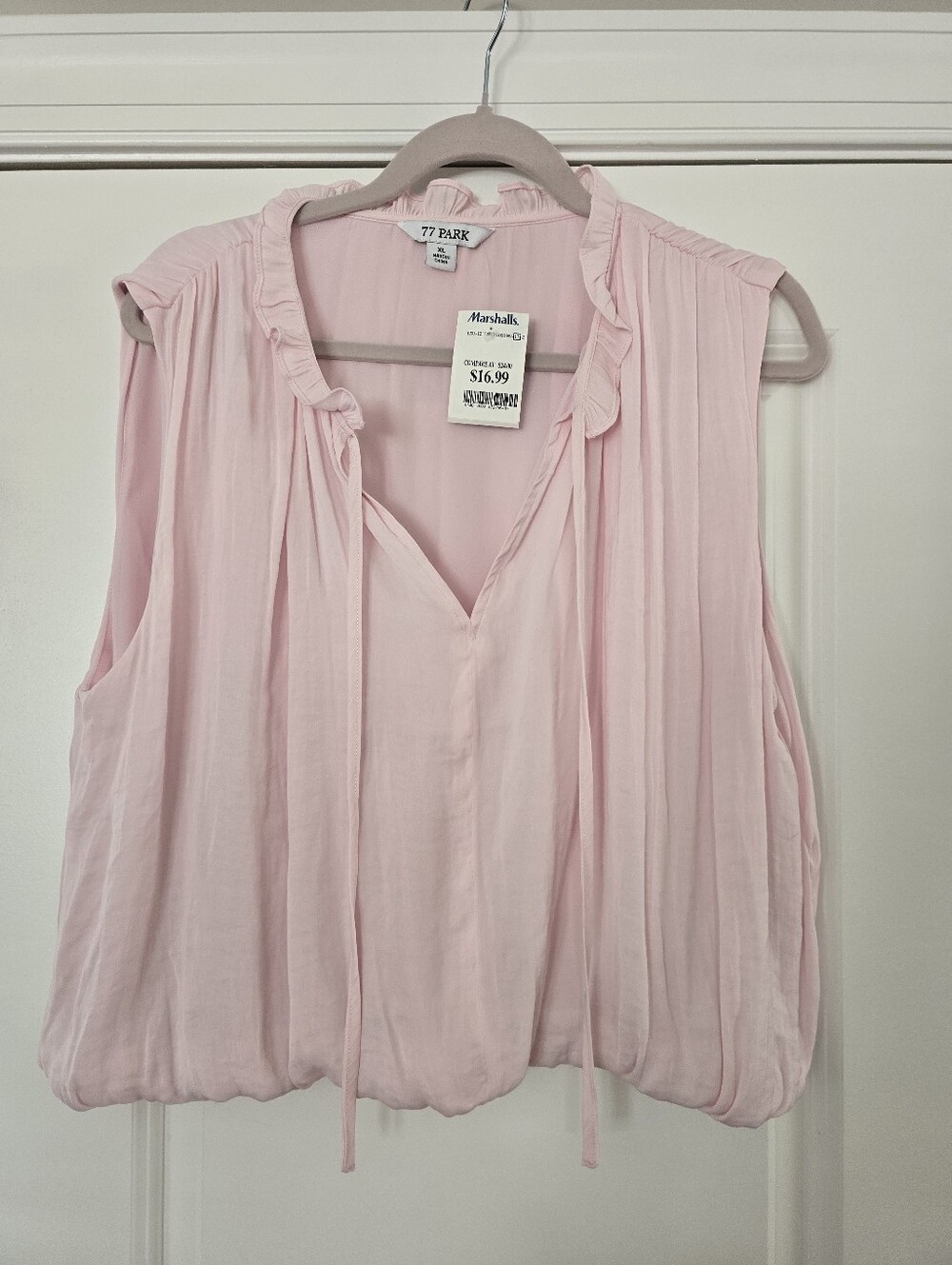 Sleeveless Ruffle Tie-Front Camisole — Light Pink